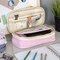Wrapables Large Capacity Pencil Case, Expandable Pencil Pouch with 3 Washi Rolls, Pink
